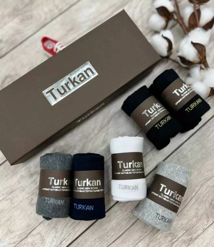 Носки Turkan Носки Turkan Туркан гифт, 6 пар, размер 41/47, серый, темно-серый, черный, синий