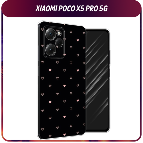 Силиконовый чехол на Xiaomi Poco X5 Pro 5G / Сяоми Поко X5 Про 5G Чехол с сердечками силиконовый чехол на xiaomi poco x5 pro 5g сяоми поко x5 про 5g стальной металл