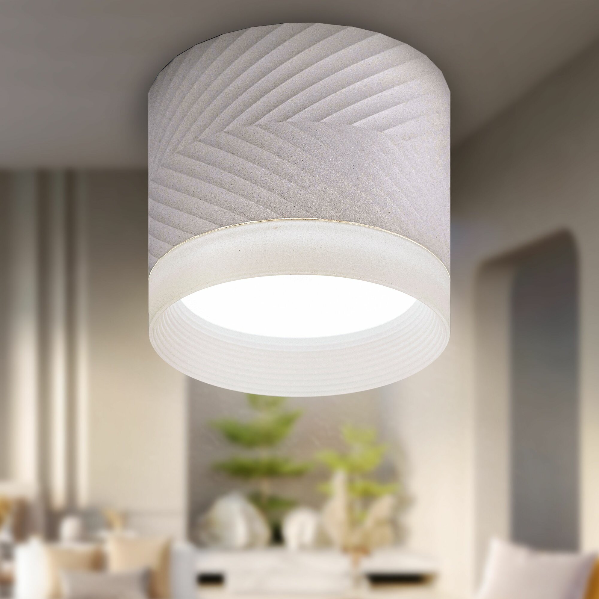 фото Светильник потолочный ЭРА OL38 WH под лампу GX53 декоративный на кухню, в детскую комнату, в спальню, в коридор, в прихожую / Спот потолочный накладной, IP20 белый