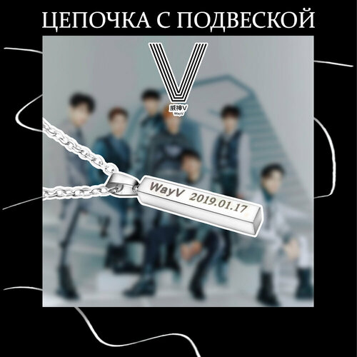 Колье Кулон на цепочке WayV, серебряный