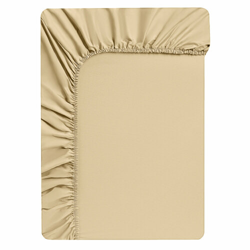 BY COLLECTION Простыня на резинке 160х200х25см 100 хлопок песочный 4592₽