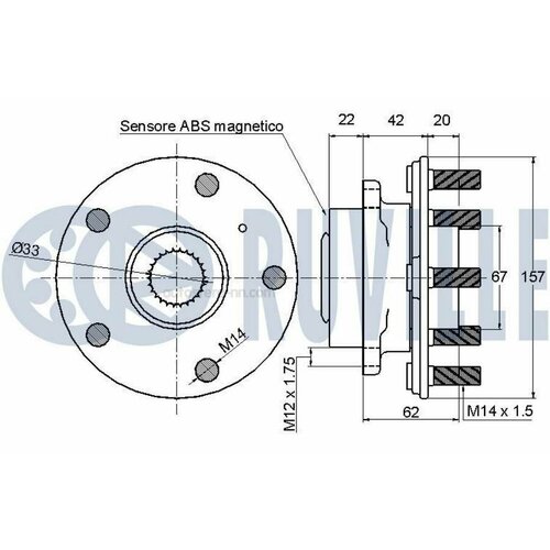 RUVILLE 221582 Подшипник-ступица OPEL SAAB Insignia 4x4 9-5 (YS3G) 4x4