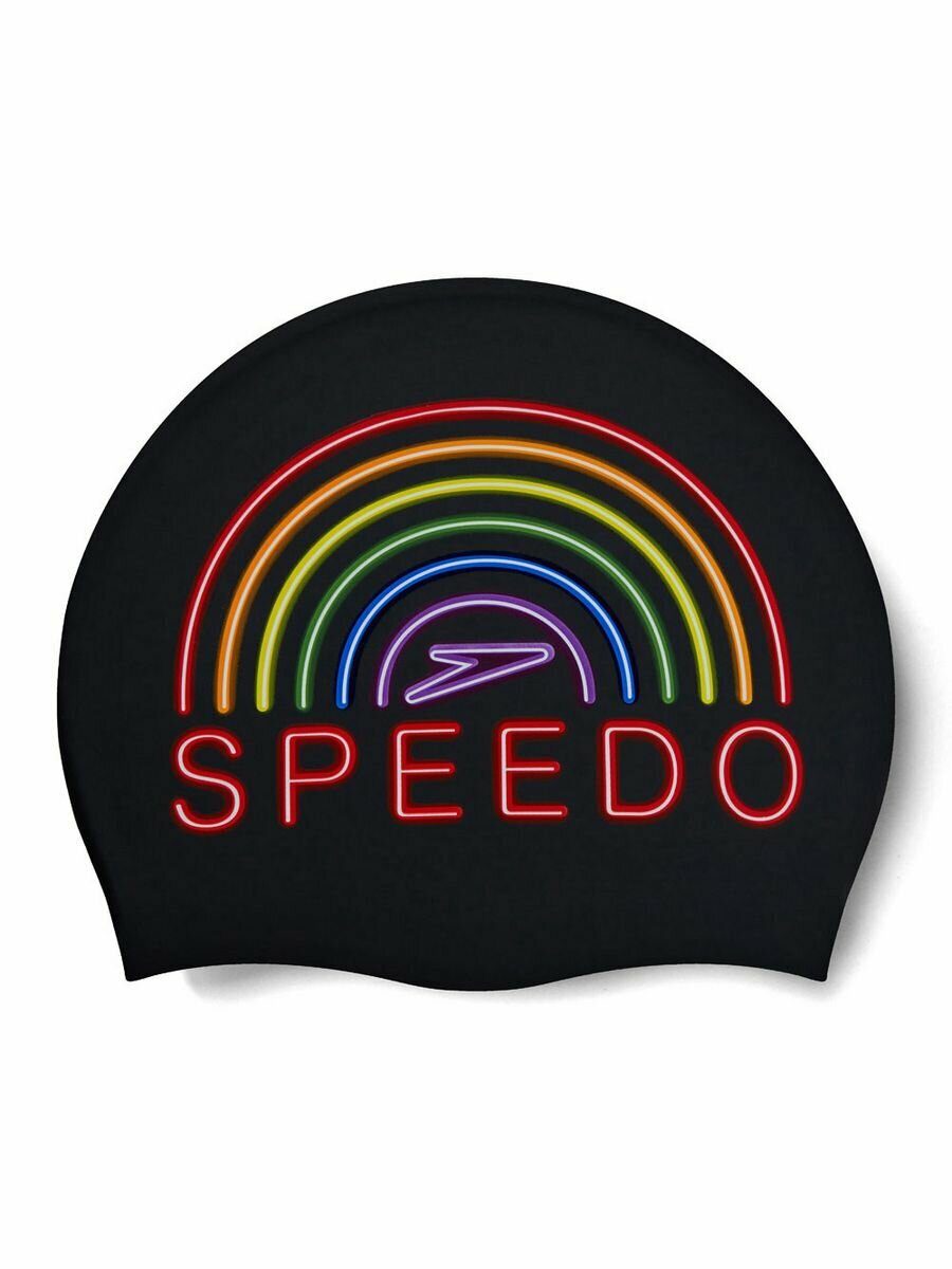 Шапочка для плавания SPEEDO Slogan Print Cap, 8-0838516037, черный, силикон