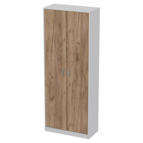 Шкаф Меб-фф Офисный шкаф ША-2 цвет Серый+Дуб крафт 77/37/200 см