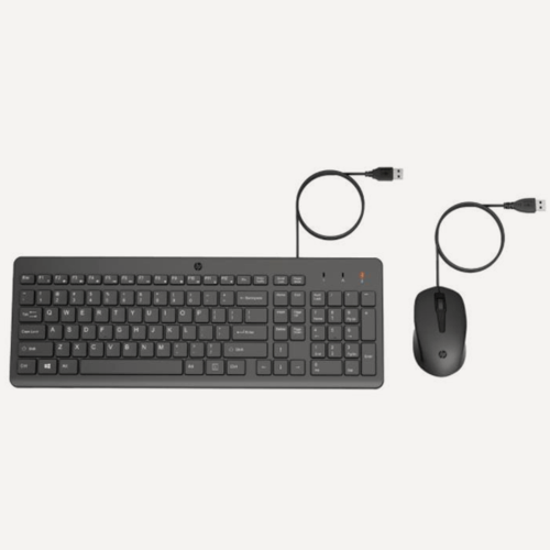 Изображение товара Комплект проводной HP 240J7AA, клавиатура и мышь, USB, черный