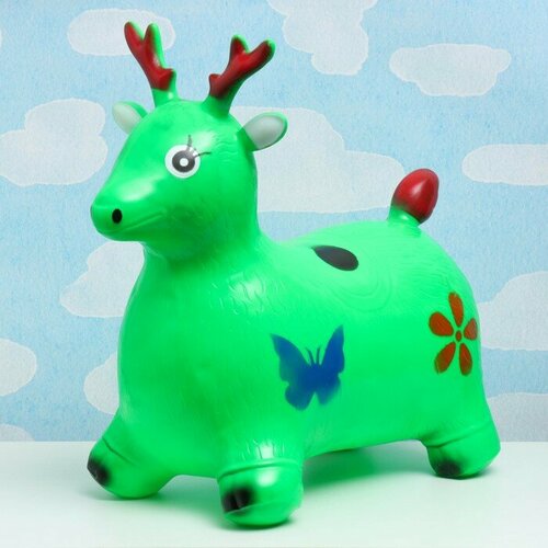 Игрушка - прыгун детская Олень резиновая надувная 50х27см зеленый 1724₽