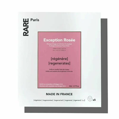 RARE PARIS Восстанавливающая тканевая маска для лица Exception Rosee (5 шт)