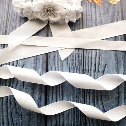 Лента репсовая белая 40 мм 18 метров