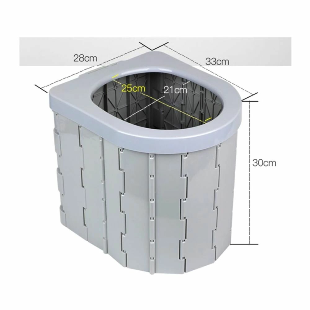 Складной портативный туалет с крышкой/ Компактный унитаз / Биотуалет