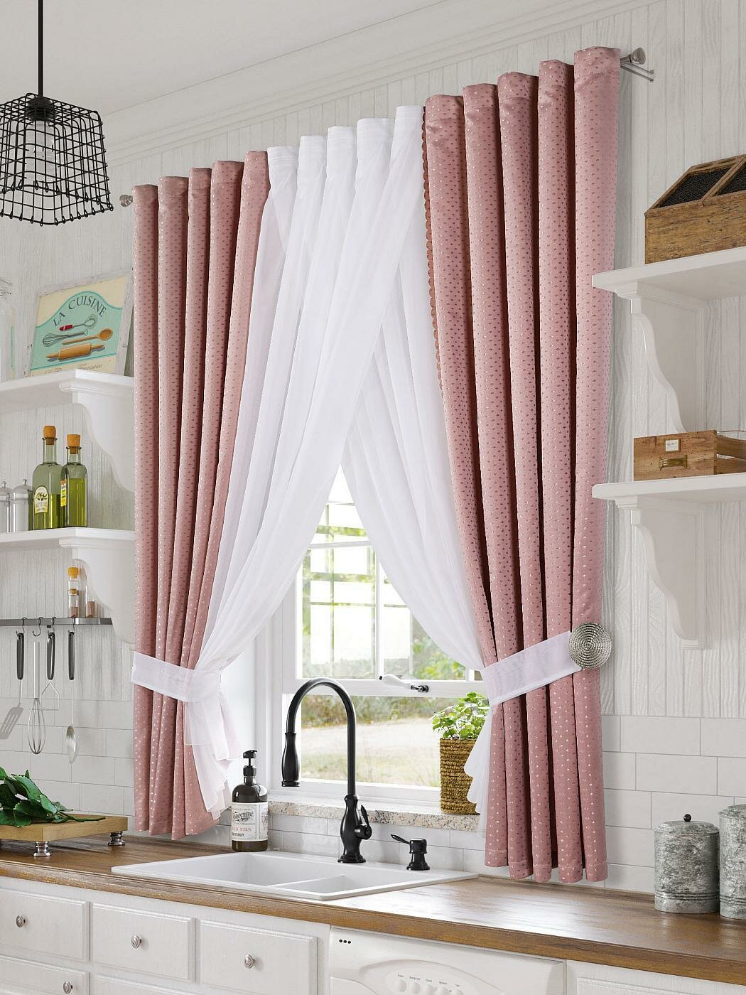 Комплекты штор AT HOME / шторы в комнату 150х180 см / Юниа (пудрово-розовый)