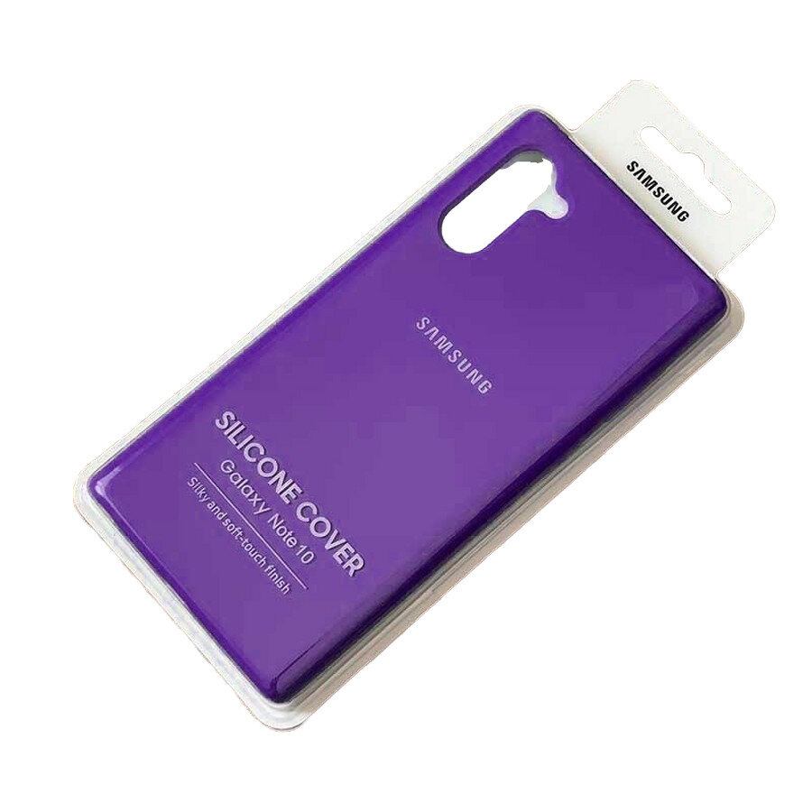 фото Силиконовая накладка Silky soft-touch для Samsung Note 10 фиолетовый