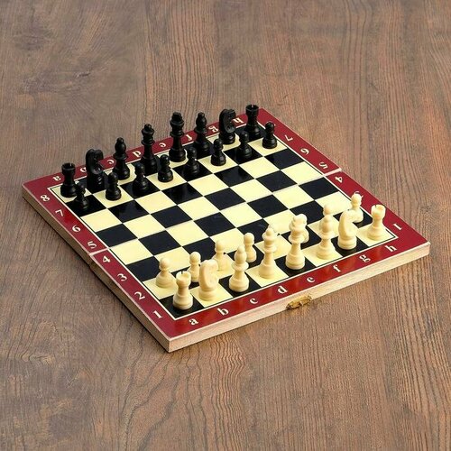 Настольная игра 3 в 1 Карнал: нарды, шахматы, шашки, фишки дерево, фигуры пластик, 29 х 29 см 2731