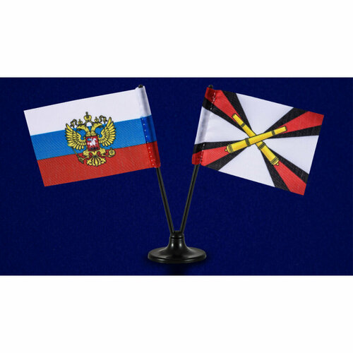 Двойной мини флажок России и РВиА миниатюрный двойной флажок россии и вкс
