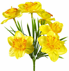 Искусственные цветы Желтые нарциссы 3 веточки 30 см