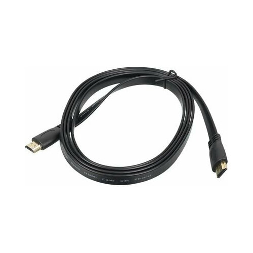 Кабель аудио-видео High Speed ver.1.4 Flat HDMI (m)/HDMI (m) 1.5м. Позолоченные контакты черный