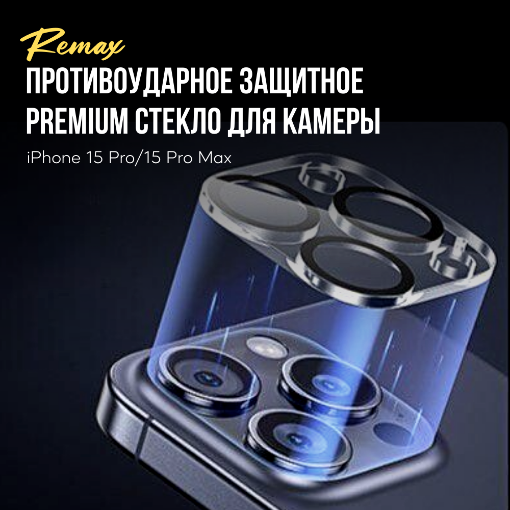 Противоударное стекло Remax GL-87 на камеру iPhone 15 Pro и iPhone 15 Pro Max с антибликом