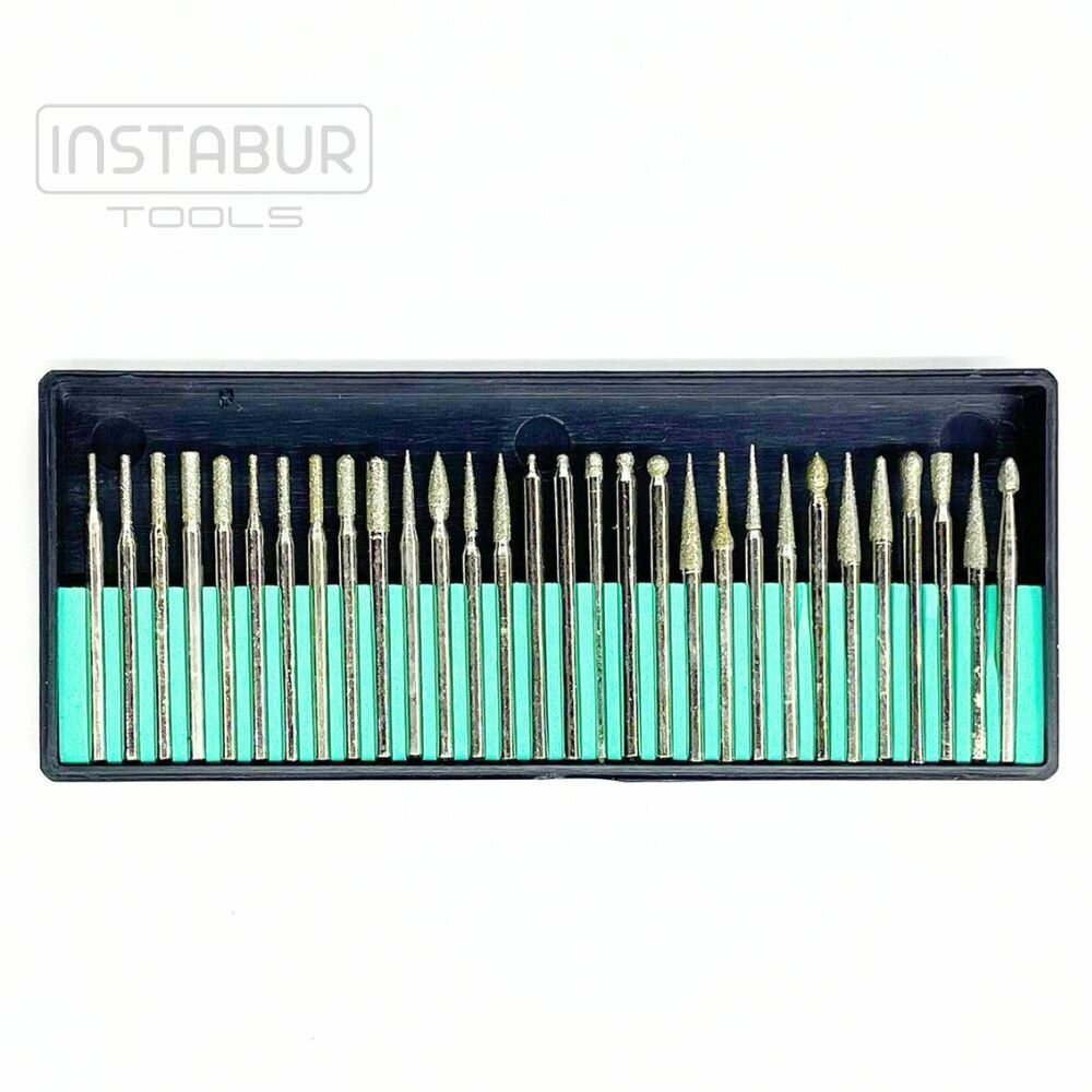 фото Алмазные шарошки для гравера (30шт) Instabur Tools, диаметр 3мм