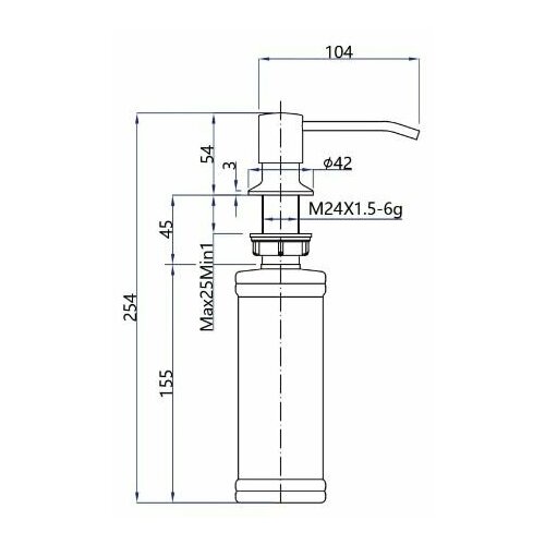 GranFest GF-Z-5001, дозатор, нержавеющая сталь