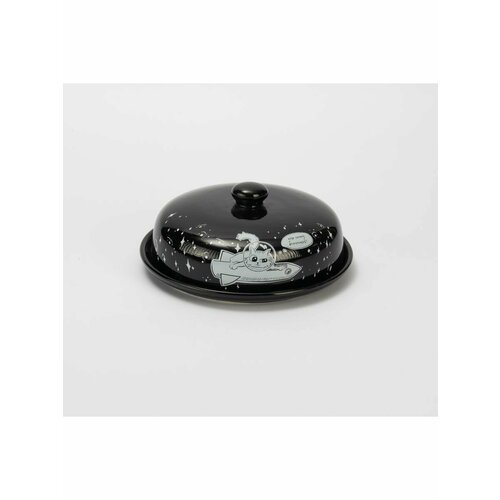 Блюдо керамическое для блинов с крышкой Космическое путешествие 1635₽