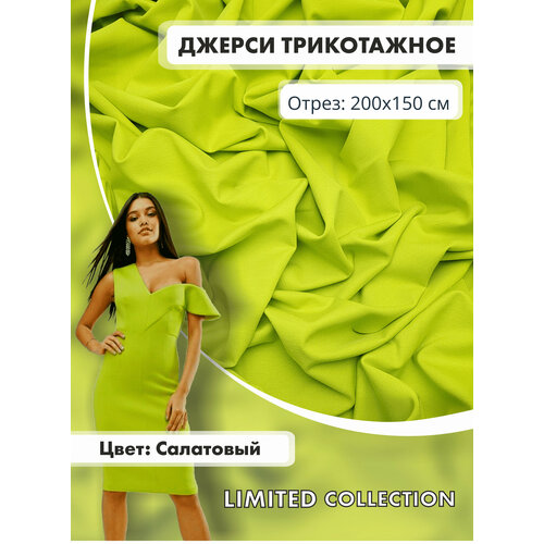 Ткань для шитья RUSER трикотаж джерси вискозный отрез 200150 см салатовый 2600₽