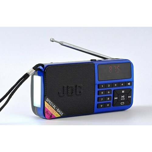 Радиоприёмник карманный аккумуляторный USB TF Bluetooth с фонариком под две аккумуляторные батареи JOC H799BT 105000₽