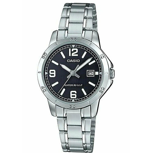 Наручные часы CASIO LTP-V004D-1B, черный, серебряный