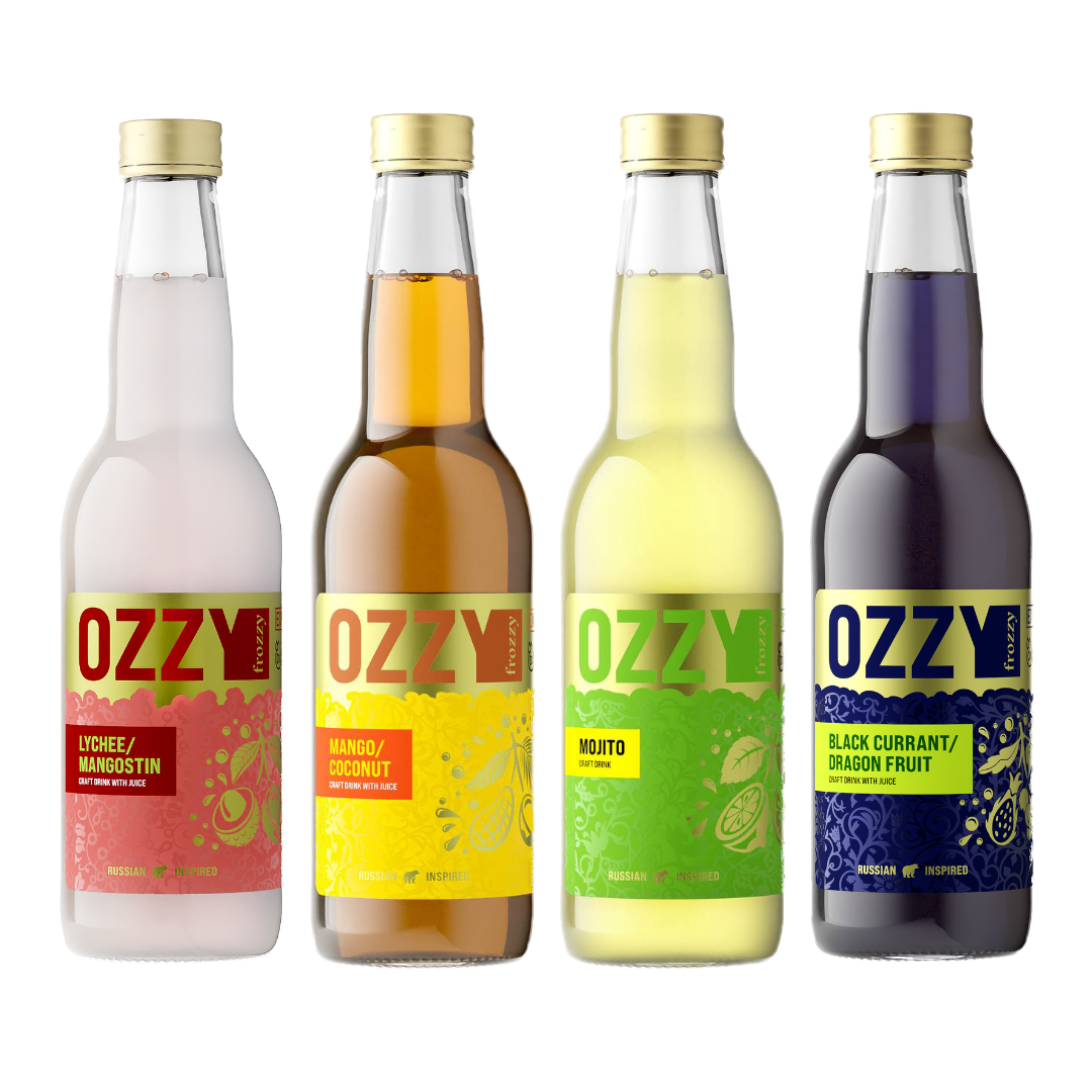 Лимонад OZZY frozzy Export Ассорти (4 вкуса) 330 мл. стекло 4 шт.