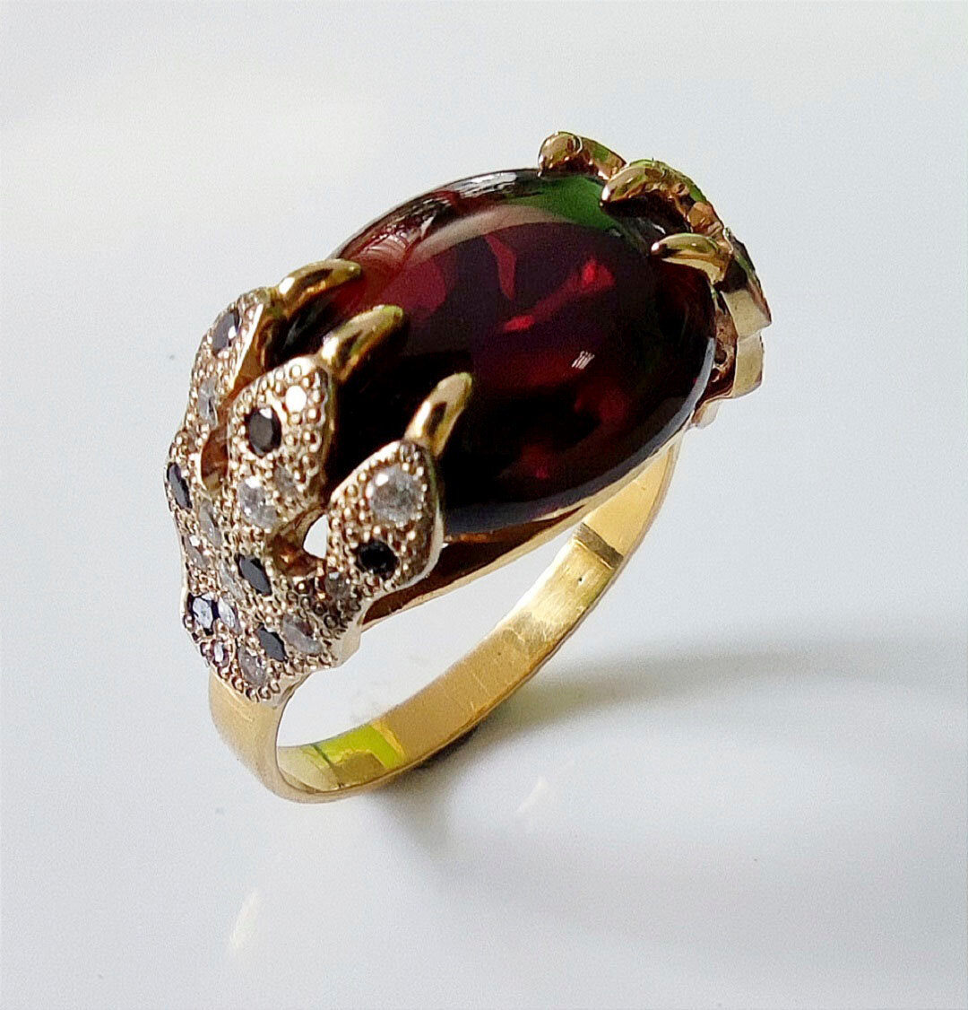 Перстень Эстерелла, желтое золото, 750 проба, родирование, бриллиант