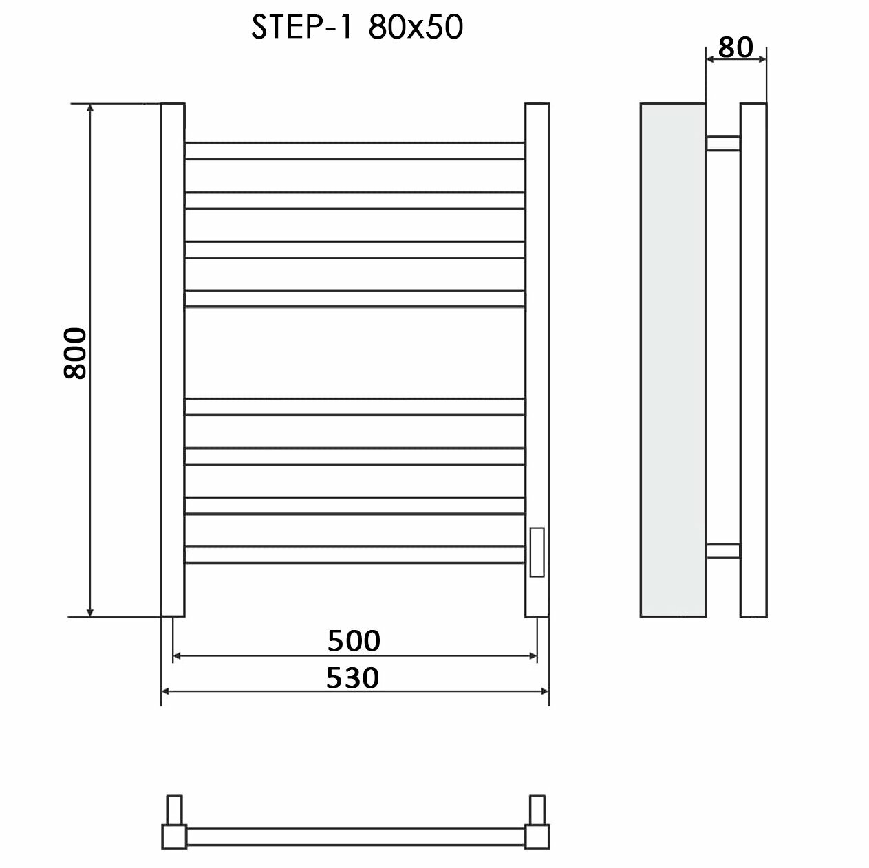 Полотенцесушитель электрический Ника Step 1 80/50, хром - фото №10