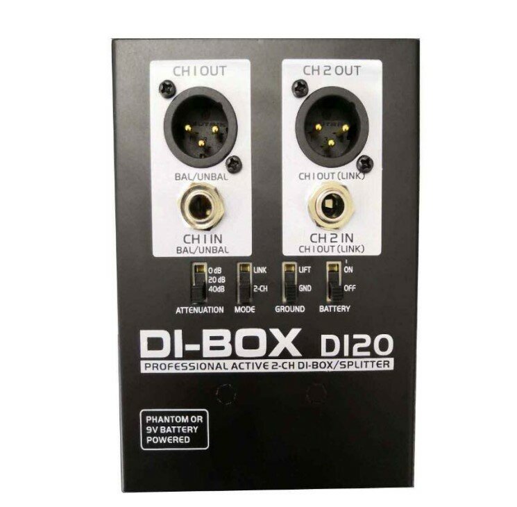 DI20 D.I. Box Преобразователь сигнала для гитары, ди-бокс, активный, N-Audio