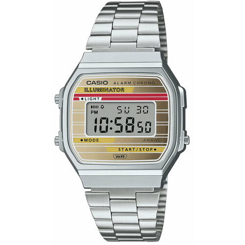 наручные часы casio vintage серебряный Наручные часы CASIO Vintage A168WEHA-9A, бежевый, серебряный