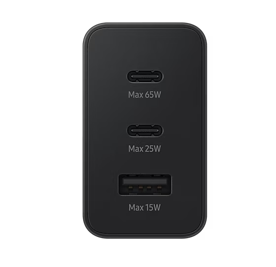 Сетевое зарядное устройство для SAMSUNG с 3 портами / Адаптер питания Power Adapter Trio 65W с поддержкой быстрой зарядки — фото 1