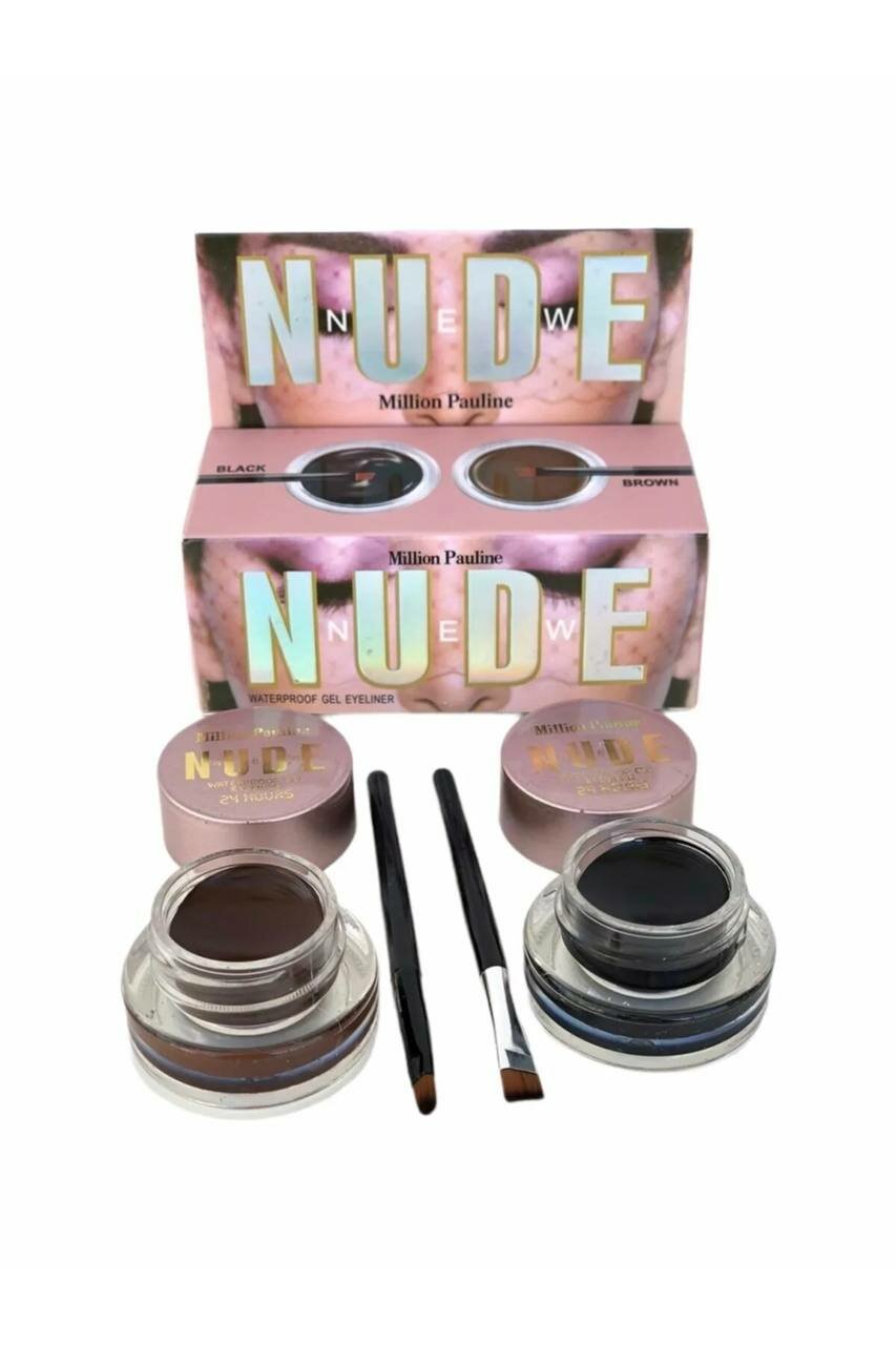 фото Гелевая подводка Nude New Kiss Fit Me для глаз и бровей 2в1