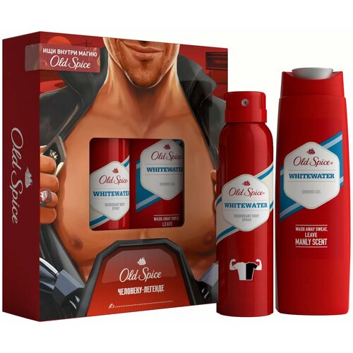 Мужской набор OLD SPICE Whitewater дезодорант и гель для душа дезодорант для тела спрей спрей мужской old spice whitewater 125 мл procter and gamble