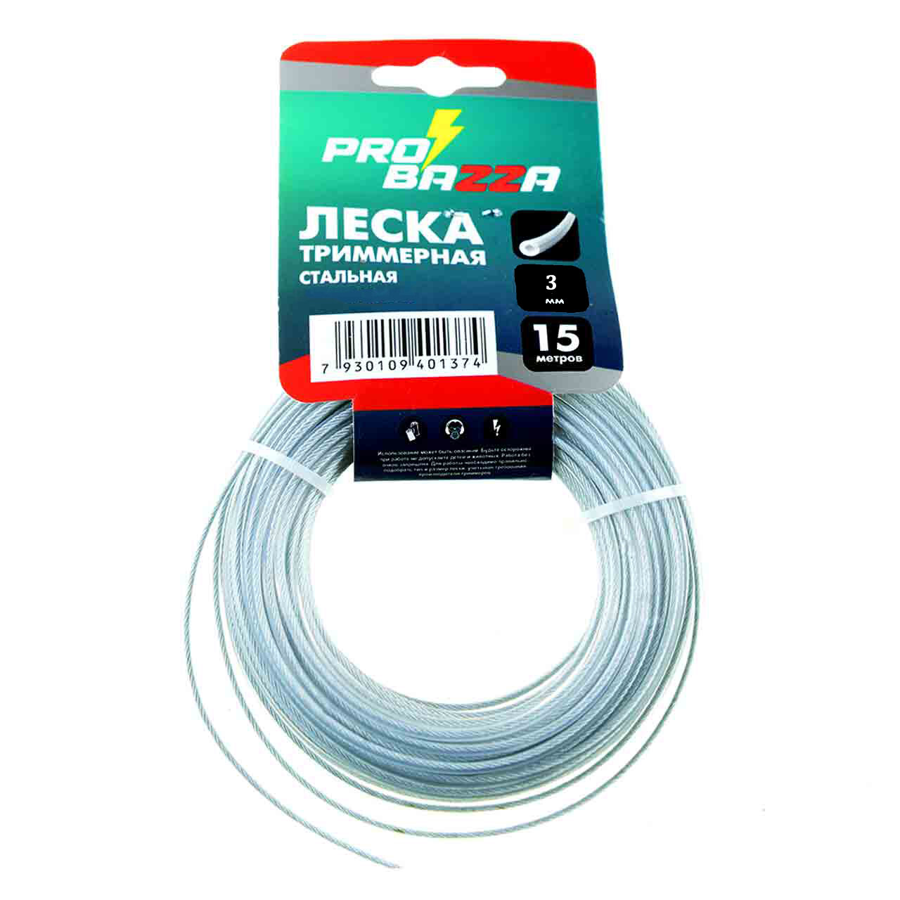 фото Леска для триммера (круг со стержнем) 3 мм длина 15м