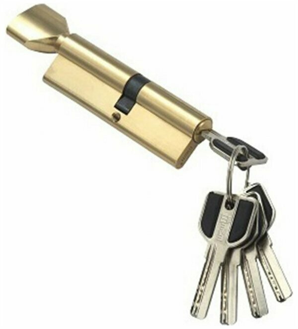 Цилиндровый механизм латунь (личинка для замка) Перфорированный ключ-вертушка CW65/35 мм