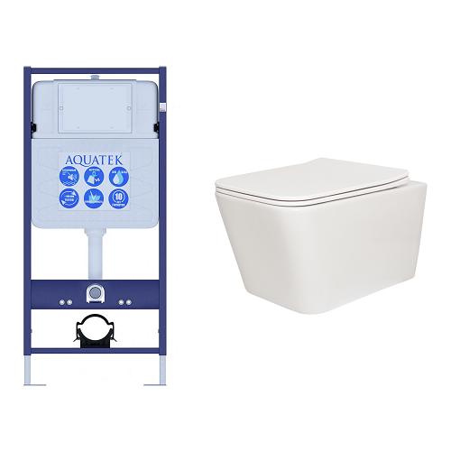 Комплект унитаз San More Ispirare с сиденьем микролифт + инсталляция Aquatek Easy Fix 50 INS-0000010