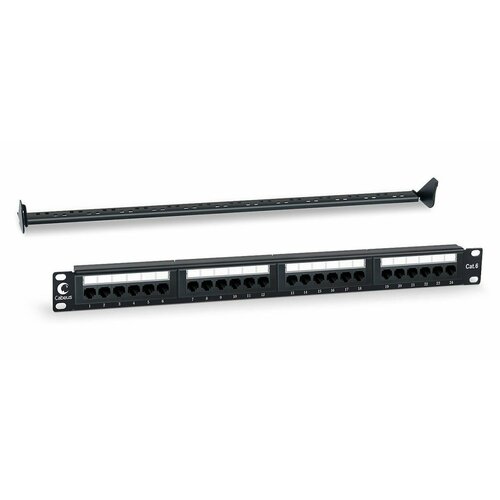 Патч-панель 19" Кат.6 Cabeus PL-24-Cat.6-Dual 1U 24 порта