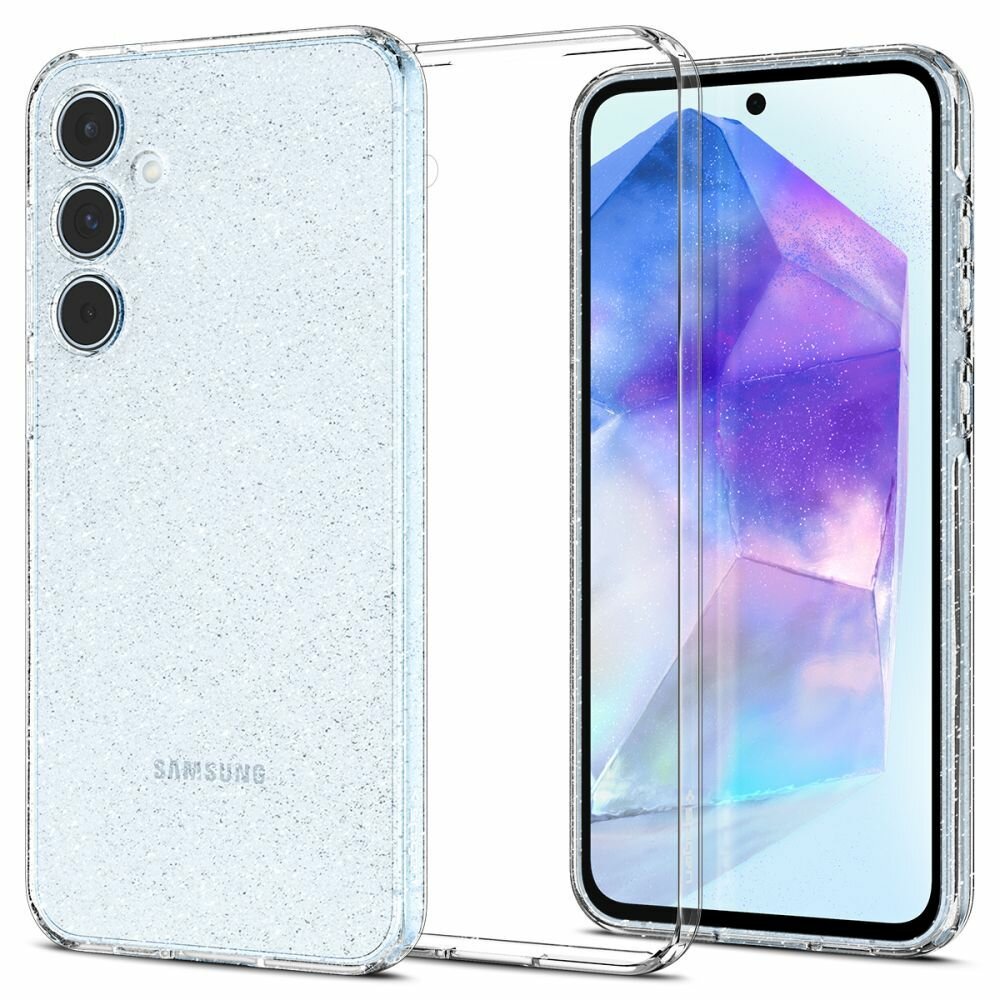 фото Защитный чехол SPIGEN LIQUID CRYSTAL GLITTER GALAXY A55 / Галакси А55 Прозрачный с блестками