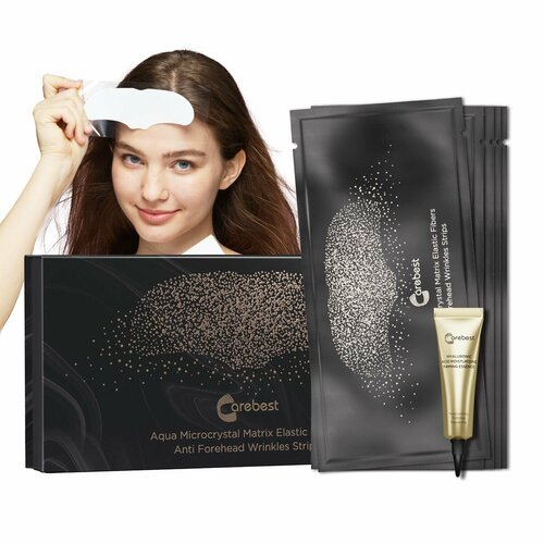 Патчи Carebest микрокристаллические, набор для лба, против морщин с гиалуроновая сыворотка 6мл