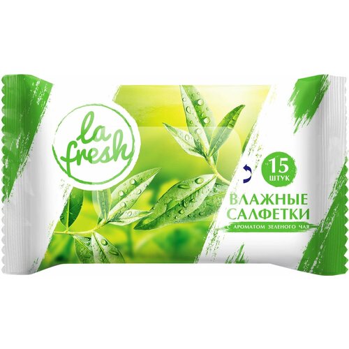 Влажные салфетки La Fresh с ароматом зеленого чая 15шт 600₽