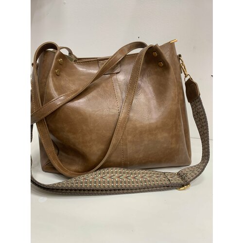 Сумка , фактура гладкая, коричневый