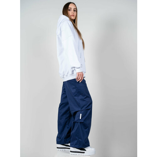 фото Брюки карго jogger street puffy ball navy, размер l, синий