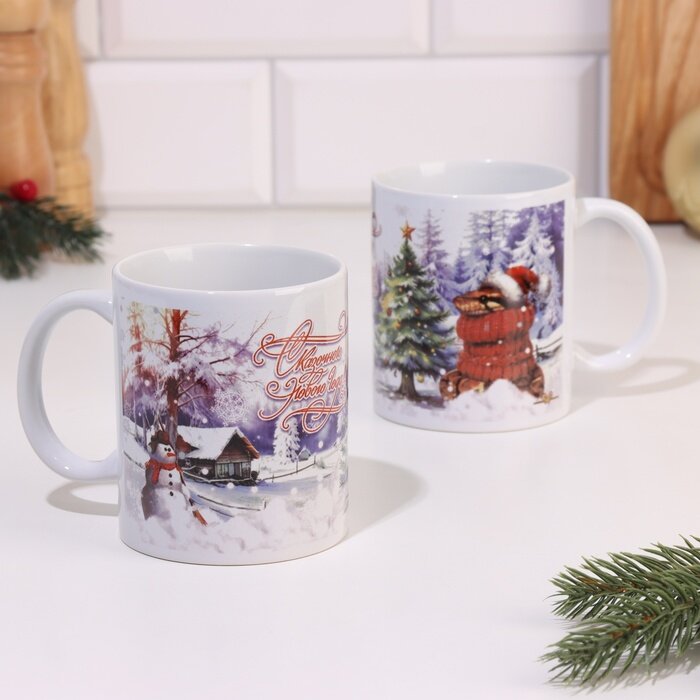 фото Кружка сублимация "Сказочного Нового Года!" символ года, свитер, 320 мл