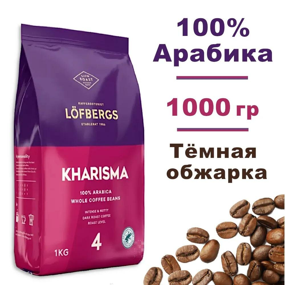 Кофе LOFBERGS Kharisma Dark Roast 1000г зерно