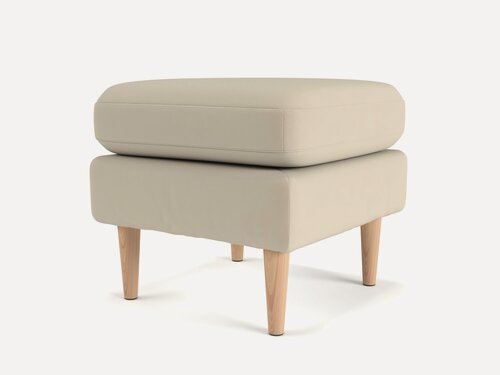 Изображение товара Квадратный мягкий пуф Soft Element Корс Beige на ножках, в прихожую, пуфик для ног, велюр, стиль современный лофт