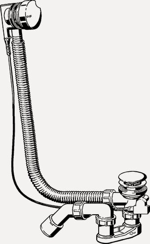 Изображение товара Viega Simplex слив-перелив удлиненный с сифоном и отводным коленом 45 градусов, переливная труба L-6