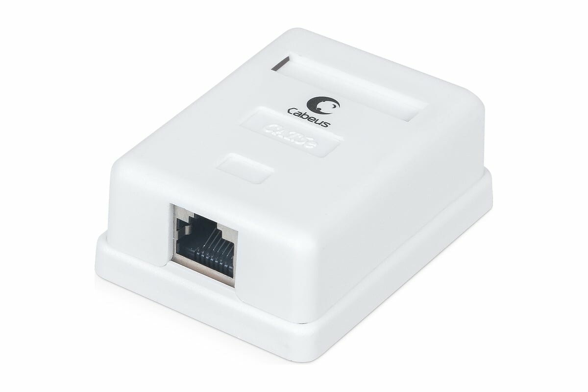 Cabeus Розетка компьютерная RJ-45(8P8C), категория 5e, экранированная, одинарная, внешняя, Dual IDC WS-8P8C-Cat.5e-SH-1