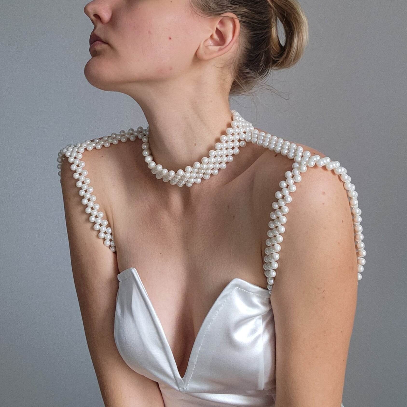 Цепь на тело cosha_brand, 1 шт., белый/золотистый — фото 1