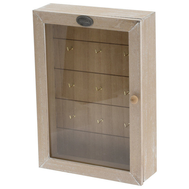 Ключница-шкафчик KOOPMAN 19 х 6 х 27 см дерево цвет: бежевый